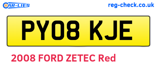 PY08KJE are the vehicle registration plates.
