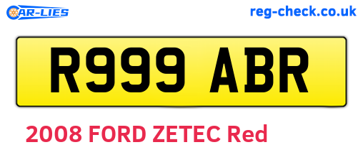 R999ABR are the vehicle registration plates.