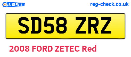 SD58ZRZ are the vehicle registration plates.