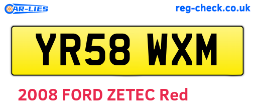YR58WXM are the vehicle registration plates.