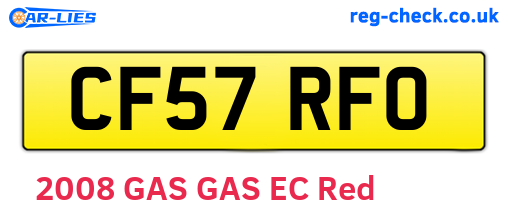 CF57RFO are the vehicle registration plates.