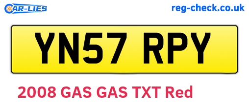 YN57RPY are the vehicle registration plates.