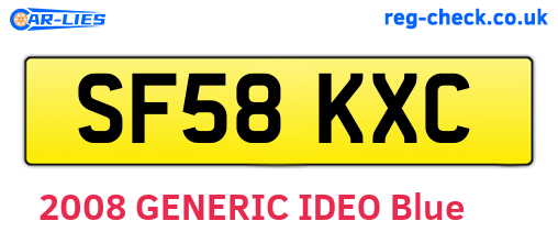 SF58KXC are the vehicle registration plates.