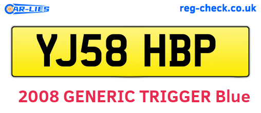 YJ58HBP are the vehicle registration plates.