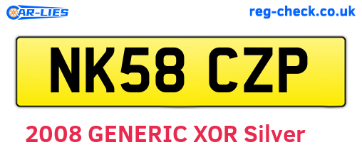 NK58CZP are the vehicle registration plates.