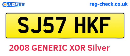 SJ57HKF are the vehicle registration plates.