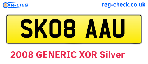 SK08AAU are the vehicle registration plates.