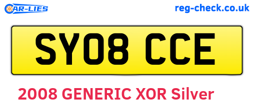 SY08CCE are the vehicle registration plates.