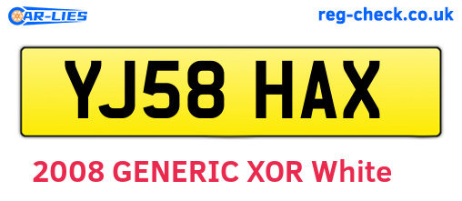 YJ58HAX are the vehicle registration plates.