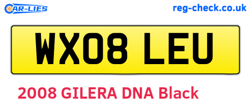 WX08LEU are the vehicle registration plates.