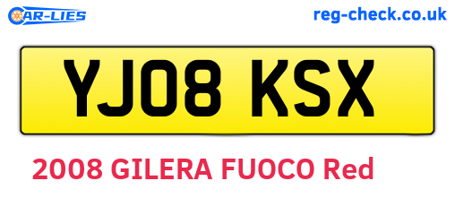 YJ08KSX are the vehicle registration plates.