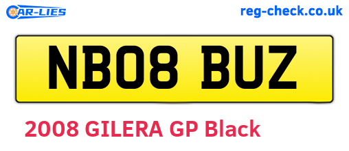 NB08BUZ are the vehicle registration plates.