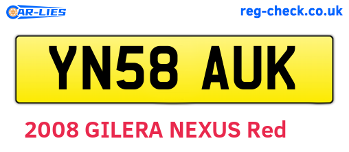 YN58AUK are the vehicle registration plates.