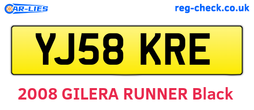 YJ58KRE are the vehicle registration plates.