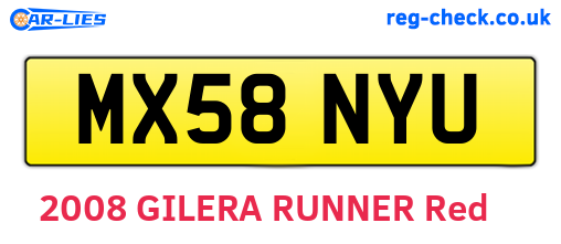 MX58NYU are the vehicle registration plates.