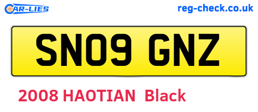 SN09GNZ are the vehicle registration plates.