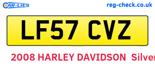 LF57CVZ are the vehicle registration plates.