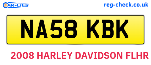 NA58KBK are the vehicle registration plates.