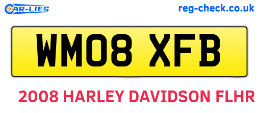 WM08XFB are the vehicle registration plates.