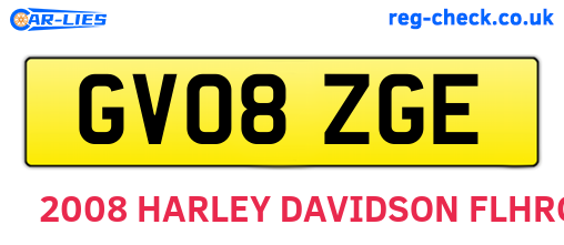 GV08ZGE are the vehicle registration plates.