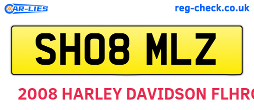 SH08MLZ are the vehicle registration plates.