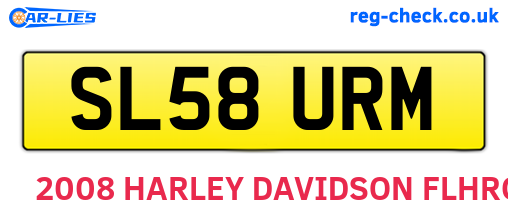 SL58URM are the vehicle registration plates.