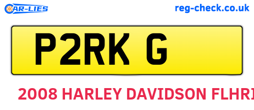 P2RKG are the vehicle registration plates.