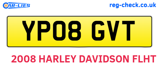 YP08GVT are the vehicle registration plates.