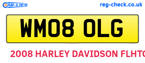 WM08OLG are the vehicle registration plates.