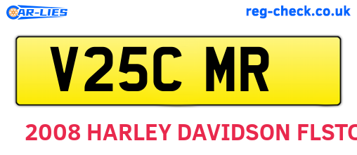 V25CMR are the vehicle registration plates.