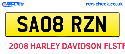 SA08RZN are the vehicle registration plates.