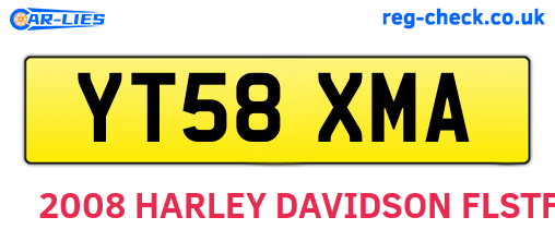 YT58XMA are the vehicle registration plates.