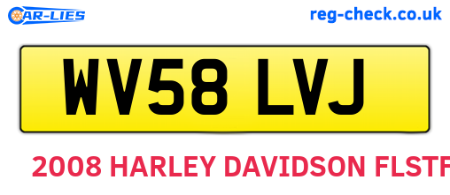 WV58LVJ are the vehicle registration plates.