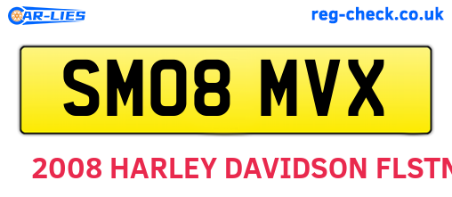 SM08MVX are the vehicle registration plates.