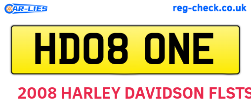 HD08ONE are the vehicle registration plates.