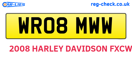 WR08MWW are the vehicle registration plates.