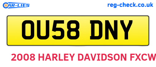 OU58DNY are the vehicle registration plates.