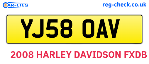 YJ58OAV are the vehicle registration plates.