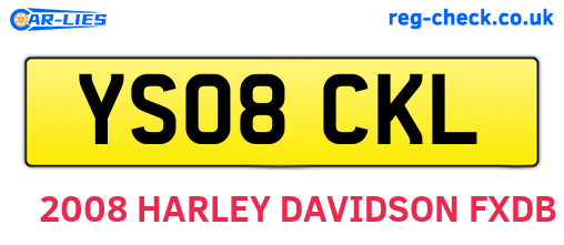 YS08CKL are the vehicle registration plates.