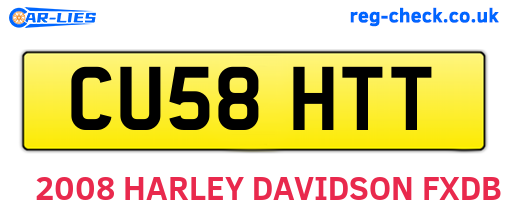 CU58HTT are the vehicle registration plates.