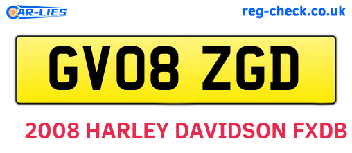 GV08ZGD are the vehicle registration plates.