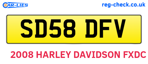 SD58DFV are the vehicle registration plates.