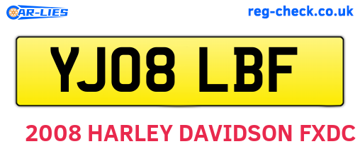 YJ08LBF are the vehicle registration plates.