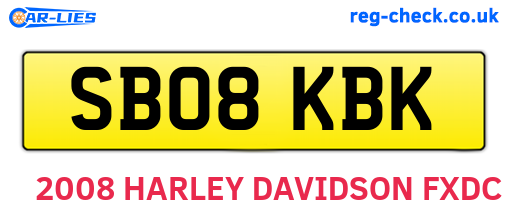 SB08KBK are the vehicle registration plates.