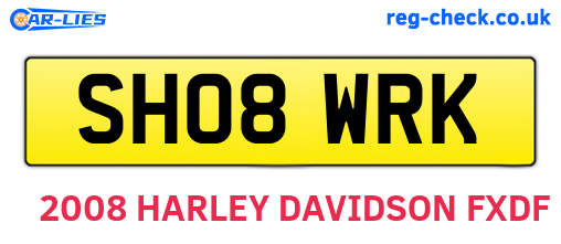 SH08WRK are the vehicle registration plates.