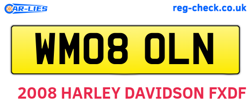 WM08OLN are the vehicle registration plates.