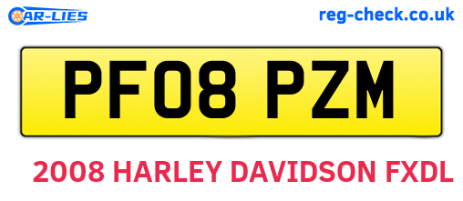 PF08PZM are the vehicle registration plates.
