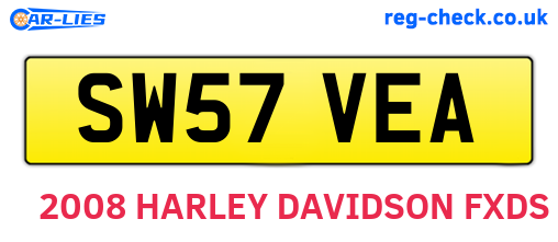 SW57VEA are the vehicle registration plates.