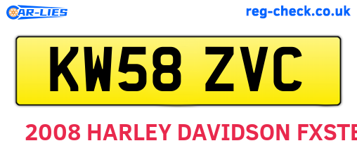 KW58ZVC are the vehicle registration plates.