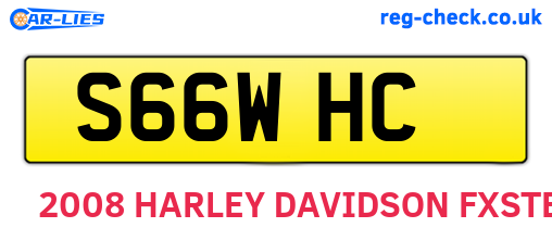 S66WHC are the vehicle registration plates.